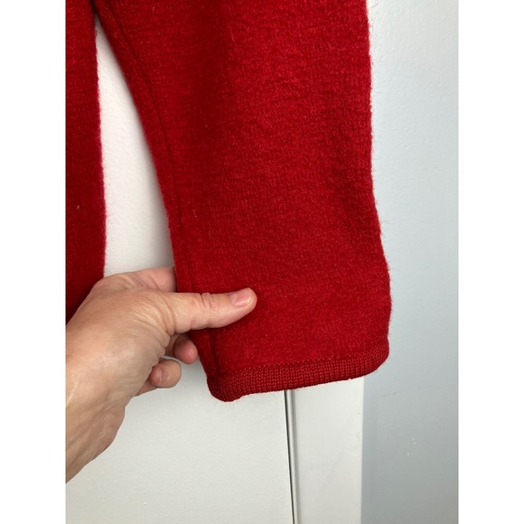 Women's Red 100% Wool Button Front Collared Cardigan Jacket Size S - Picture 6 of 7